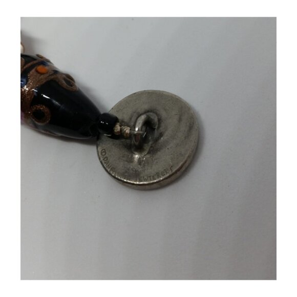 Dan Forth Artisan Designer Vintage Murano Style Art Glass Pewter Bracelet. - Picture 3 of 4